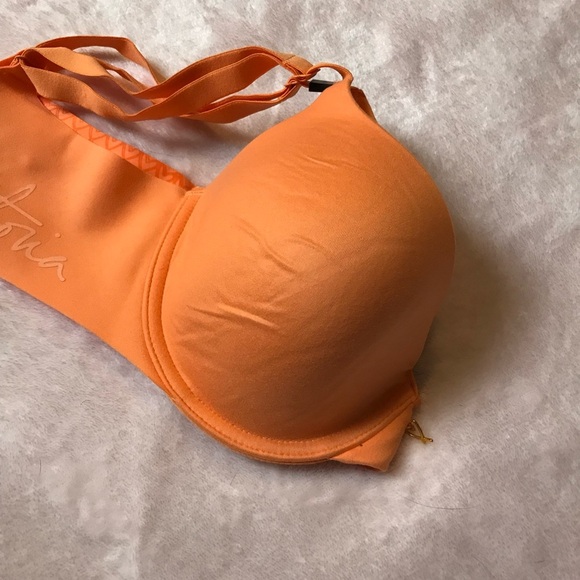 Victoria's Secret VS Orange 34D Love Heart Lightly Lined Demi Bra Underwire New - Picture 3 of 9